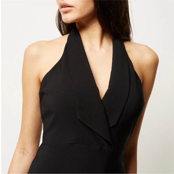 River Island Black Tuxedo Wrap Dress - Picture 6 of 7